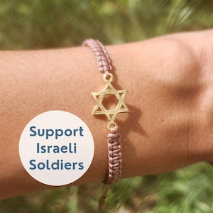 Magen David-armband vergulde armband judaica cadeau gemaakt is Israël, ik sta met Israël sieraden joodse sieraden judaica armband