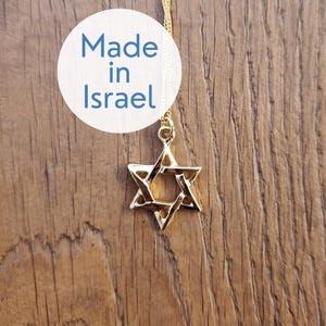 Joodse sterketting gouden davidster ketting judaica cadeau gemaakt in Israël sieraden Ik sta met Israël steun Israël Magen David-ketting