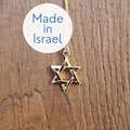 Jewish Star Necklace Gold Star of David Necklace Judaica Gift Made in Israel Jewelry I stand with Israel Support Israel Magen David Necklace product logo