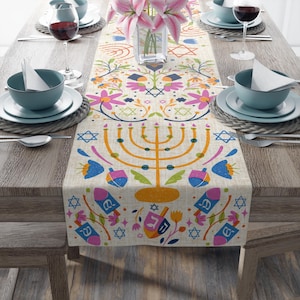 Hanukkah Gift Chanukah Decorations Table Runner Chanukah Gift Hannukah Menorah Gift Hanukkah Gifts Jewish Gift Israel Gift Judaica Gift Home