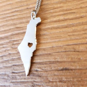 Israel Map Necklace Jewish Star Gold Necklace Judaica Gifts Made is Israel Map I stand with Israel Jewelry Magen David Necklace from Israel image 4