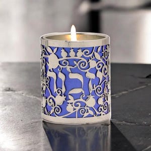 メモリアルキャンドルホルダー Yizkor Ner Neshama キャンドル ユダヤ教の贈り物 イスラエルの家庭用ギフト イスラエルの贈り物 ユダヤ教のキャンドルホルダー ユダヤ教の贈り物
