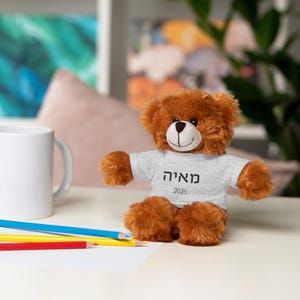 Nome ebraico personalizzato, regalo per bambini, regalo per Bris, regalo per Brit Milah, peluche ebraico, regalo per neonato, regalo per mamma ebrea