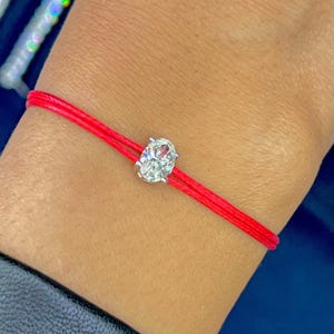 Lab diamanten draad armband 14k gouden diamanten bedel rode snaar ronde diamant ovaal geslepen druppelvormig hart sieraden voor moeder cadeau voor haar