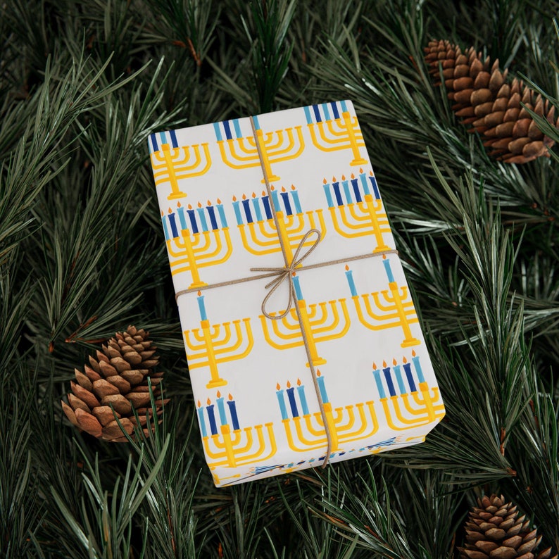 Hanukkah Decorations Wrapping Papers Chanukah Menorah Hanukkah Gift Hannukah Menorah Gift Hanukkah Gifts Jewish Israel Gift Judaica Gift