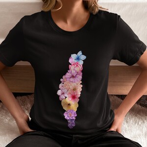 Israel Flowers Tshirt Israel Tee Support Israel Tshirt Benefit Israel Map TShirt Jewish Gifts I stand with Israel Gift Judaica Gift for Her