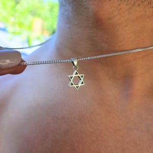 Magen David Men Necklace Silver Star of David Necklace Bar Mitzvah Gift Made in Israel Jewelry Jewish Star Necklace Jewelry Mogen David image 5