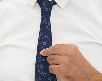 Joodse ster stropdas Judaïca geschenken Jodenster Joods cadeau voor mannen Cadeau voor bar mitswa Joodse huwelijkscadeau voor hem Israël cadeau voor vader