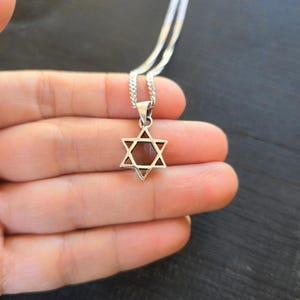 Magen David Men Necklace Silver Star of David Necklace Bar Mitzvah Gift Made in Israel Jewelry Jewish Star Necklace Jewelry Mogen David image 3