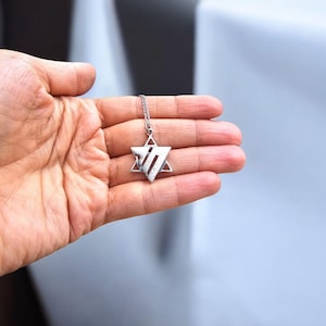 Chai Necklace Israel Necklace Jewish Star Necklace Sterling Silver Am Yisrael Chai Judaica Jewelry Made in Israel Jewelry Hai Necklace