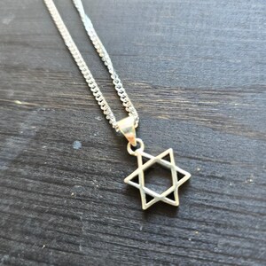 Magen David Men Necklace Silver Star of David Necklace Bar Mitzvah Gift Made in Israel Jewelry Jewish Star Necklace Jewelry Mogen David image 6