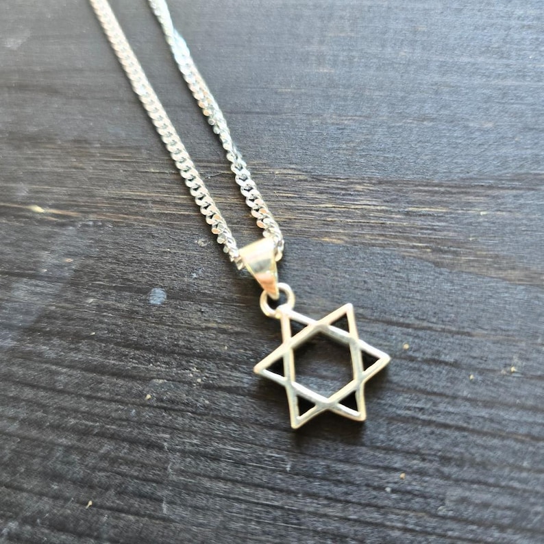 Magen David Men Necklace Silver Star of David Necklace Bar Mitzvah Gift Made in Israel Jewelry Jewish Star Necklace Jewelry Mogen David image 6