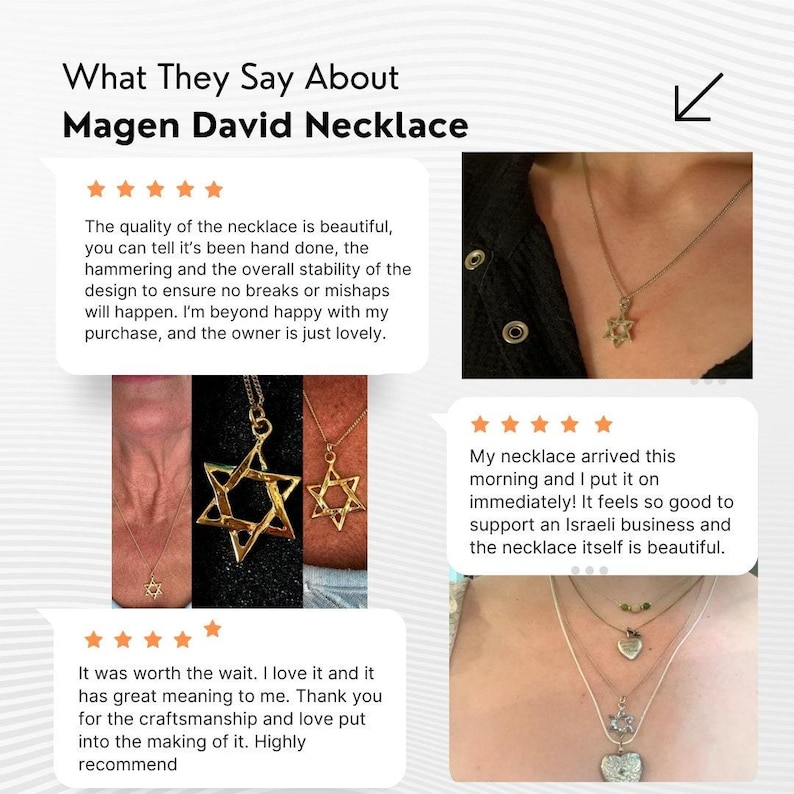 Magen David Necklace Star of David Necklace Israel Necklace Judaica Gift Made is Israel I stand with Israel Jewelry Jewish Jewelry Judaica image 4