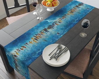 Judaica Gift Passover Table Runner Cotton Jewish Gift for Pesach Judaica Gifts Israel Gift Table Runner Israeli Artist Crossing the Red Sea