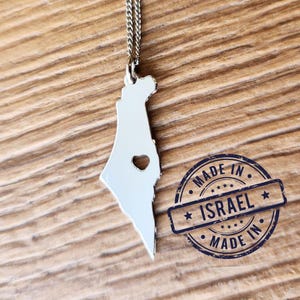 Israel Map Necklace Jewish Star Gold Necklace Judaica Gifts Made is Israel Map I stand with Israel Jewelry Magen David Necklace from Israel