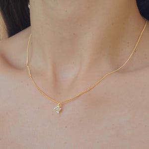 Litet judiskt stjärnhalsband guld minimalistisk Davidsstjärna halsband judaisk gåva tillverkad i Israel smycken Israel hänge Magen David halsband