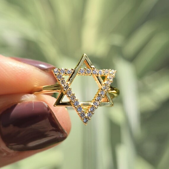 Anillo de estrella judía, anillo de Israel, anillo de estrella de