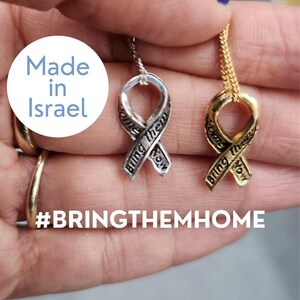 Yellow Ribbon Israel Necklace Bring Them Home Now Pin Hostages Support Israel Jewelry Made in IsraeI Gifts Stand with Israel Jewelry image 5