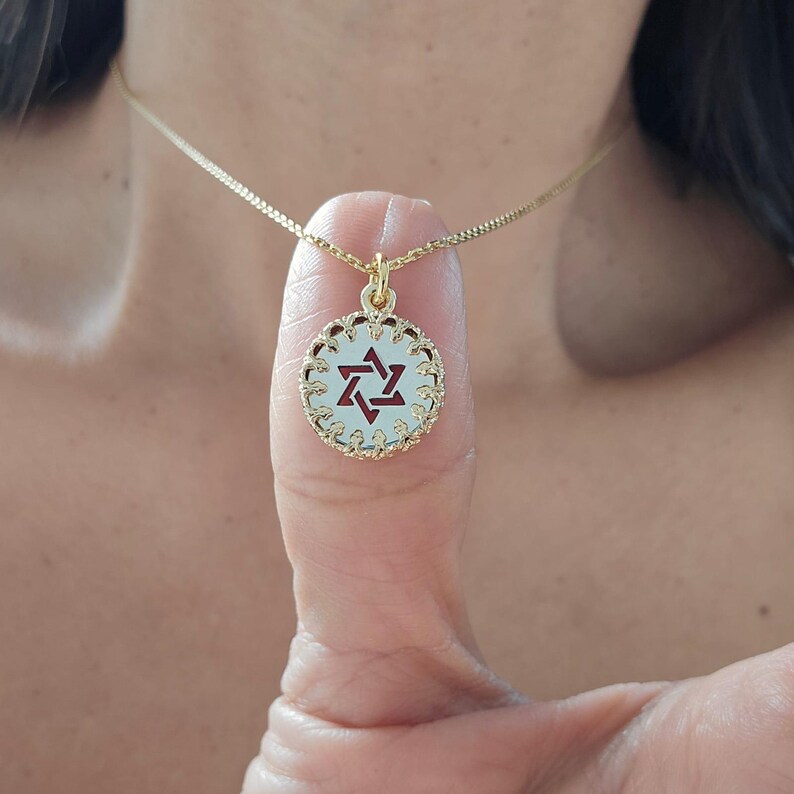 Gold Chai Necklace Israel Jewelry Judaica Jewelry Paperclip Necklace Sterling Silver Chai Made in Israel Necklace Jewish Jewelry Israel Gift image 8