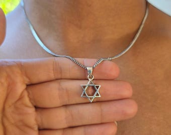 Collar Magen David para hombre, collar de plata con estrella de David, regalo para Bar Mitzvah, hecho en Israel, joyería, collar con estrella judía, joyería Magen David