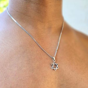 Jewish Star Men Necklace Silver Star of David Necklace Judaica Gift Made in Israel Jewelry Magen David Necklace for Men Jewelry Mogen David