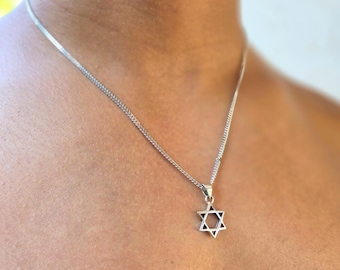Jewish Star Men Necklace Silver Star of David Necklace Judaica Gift Made in Israel Jewelry Magen David Necklace for Men Jewelry Mogen David