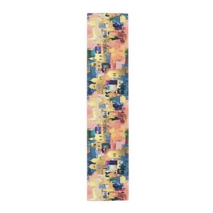 Judaica Gift Jerusalem Art Table Runner Cotton Jewish Gift for Home Decor Judaica Gifts Shabbat Israel Gift Table Runner Israeli Artist image 4
