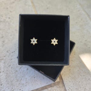 Star of David Earrings Jewish Star Earrings Gold Plated with Zircons Jewish Earrings Judaica Gift Made in Israel Jewelry Israel Earrings