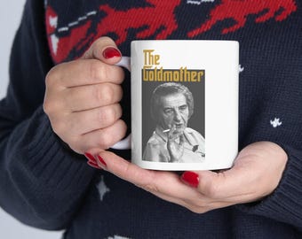 Hebrew Coffee Mug Golda Meir Jewish Gift Judaica Gift for Her The Goldmother Ceramic Mug 11oz Israel Gift for Home Israel Gift for Him