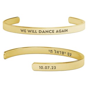 Israel Bracelet October 7th We Will Dance Again Bracelet Am Yisrael Chai Support Israel Gold Bracelet I stand with Israel Jewelry Judaica