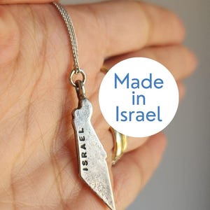 Israel Necklace Jewish Star Silver Necklace Judaica Gifts Made is Israel Map I stand with Israel Jewelry Magen David Necklace from Israel