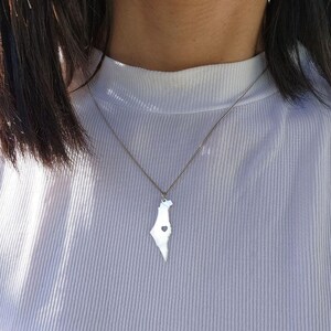 Israel Map Necklace Jewish Star Gold Necklace Judaica Gifts Made is Israel Map I stand with Israel Jewelry Magen David Necklace from Israel image 2