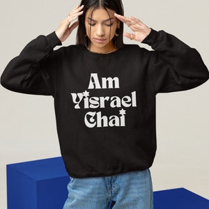 Sweat-shirt Am Yisrael Chai Pull chai d'Israël soutien Israël forte citation hébreu sweat à capuche cadeau juif Judaica Le peuple d'Israël vit image 5