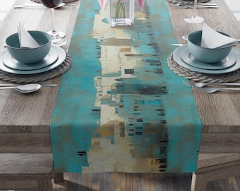 Jerusalem Table Runner Cotton Jewish Gift for Home Decor Judaica Gifts Shabbat Israel Gift Israel Art Israeli Artist Table Runner Judaica