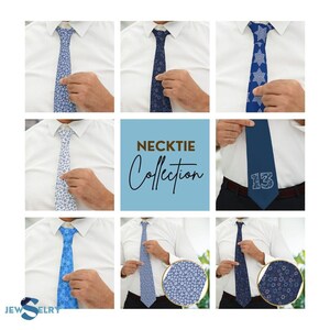 Jewish Star Necktie Judaica Gifts Star of David Jewish Gift for Men Gift for Bar Mitzvah Jewish Wedding Gift for Him Israel Gift for Father image 8