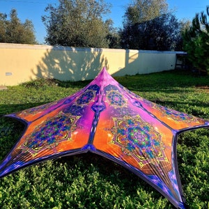 UV Canopy *Spirit* psychedelic - Lycra - Party decoration - Blacklight - Psytrance