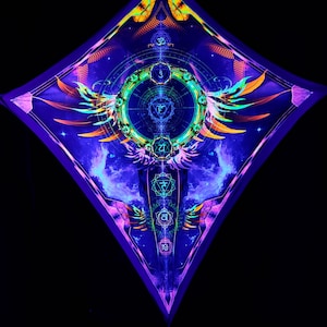 UV Active psychedelic Lycra - Party decoration - Blacklight - Psytrance - Neon Art&quot;Lakini Chakra&quot;