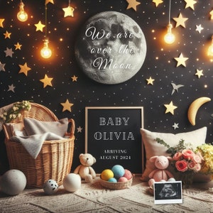 Digital &#39;A Star is Born&#39; Pregnancy Announcement, Girl, Boy, Pregnancy Reveal, Social Media Reveal, Gender Neutral, Facebook, Instagram