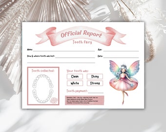 Editable Tooth Fairy Receipt Printable Certificate, First Tooth Lost, Tooth Fairy Letter, Kids Lost Tooth, Tooth Fairy Keepsake