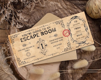Escape Room Ticket Invitation Template (Digital Download)