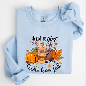 Just a Girl that loves Fall | Fall Lover Shirt | Comfort Color Pumpkin Sweatshirt | Autumn Sweatshirt | Fall Crewneck | Women&#39;s Fall Sweater