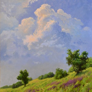 ORIGINAL OIL PAINTING realism, home painting, landscape, cloud landscape, impressionist art, wall painting, home decor,  art, nature