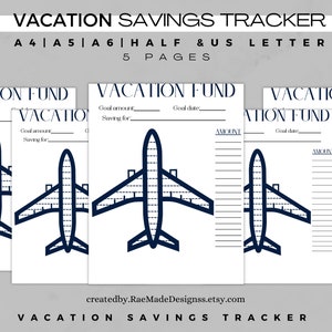 Suivi des économies pour les vacances, Carnet d&#39;épargne, Suivi du budget de voyage à imprimer, Fonds d&#39;épargne voyage, Épargne pour les vacances en famille, Suivi des objectifs financiers pdf