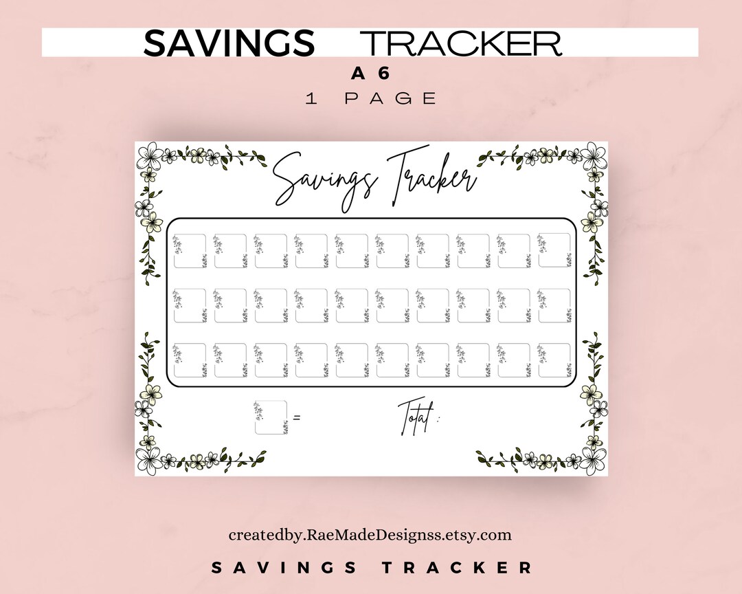 Savings Tracker Printable, Budget Tracker Printable, Savings Fund, Save ...