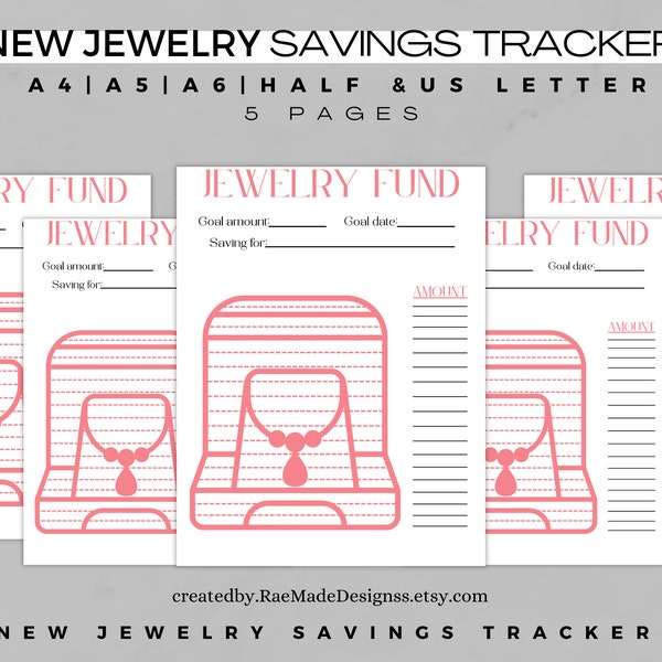 Jewelry savings tracker, Savings pdf, Budget tracker printable, Savings fund, Save money challenge, Mini saving goal, A6 Savings log