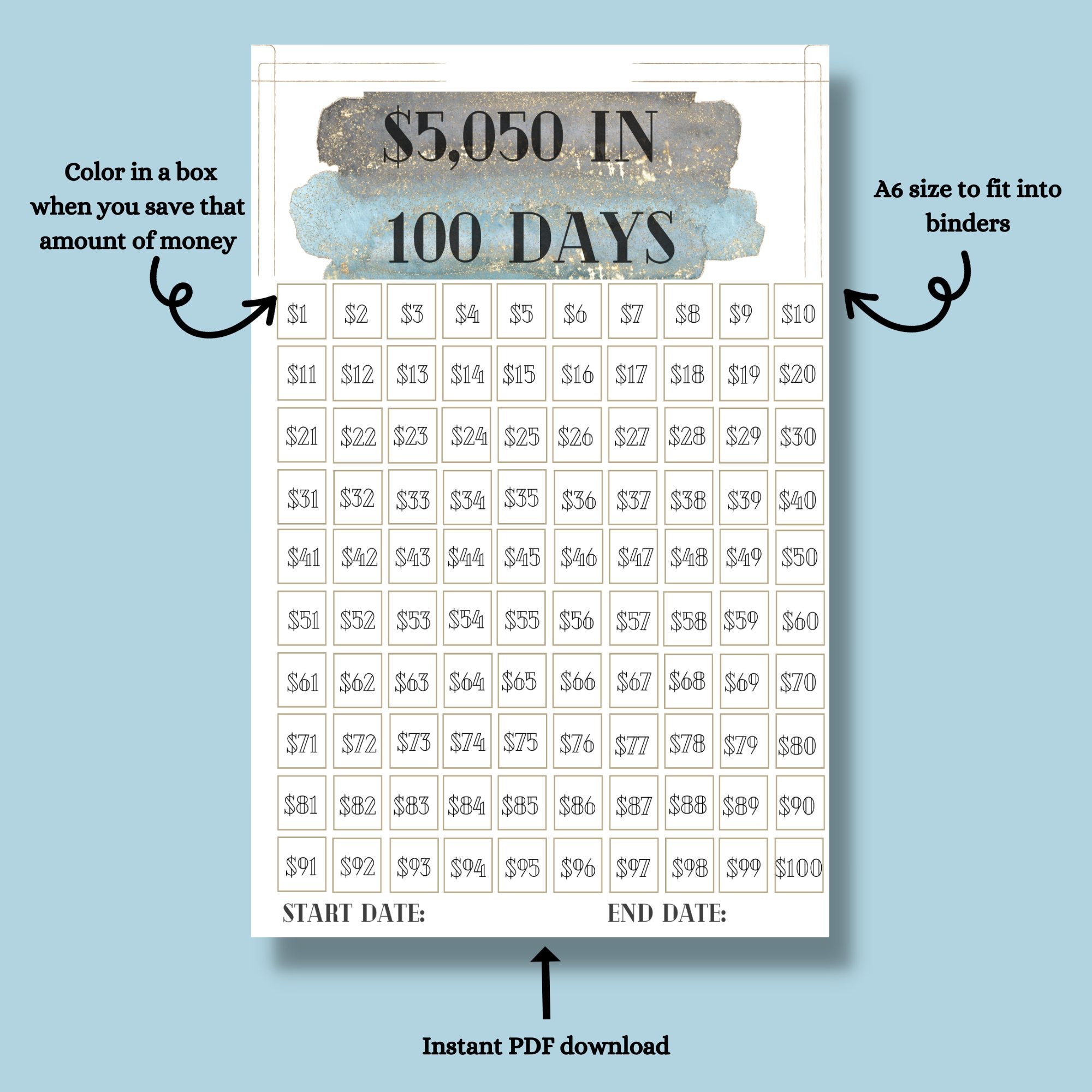 Saving Challenge Bundle, A6 Printable Savings Challenge, Save Money ...