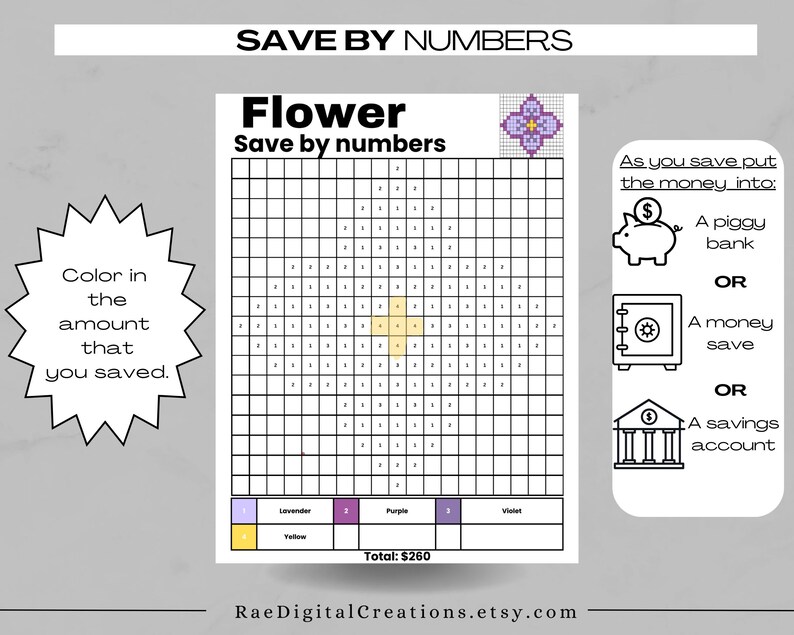 Coloring Savings Challenge, Mini Savings, Save Money Challenge, Color ...