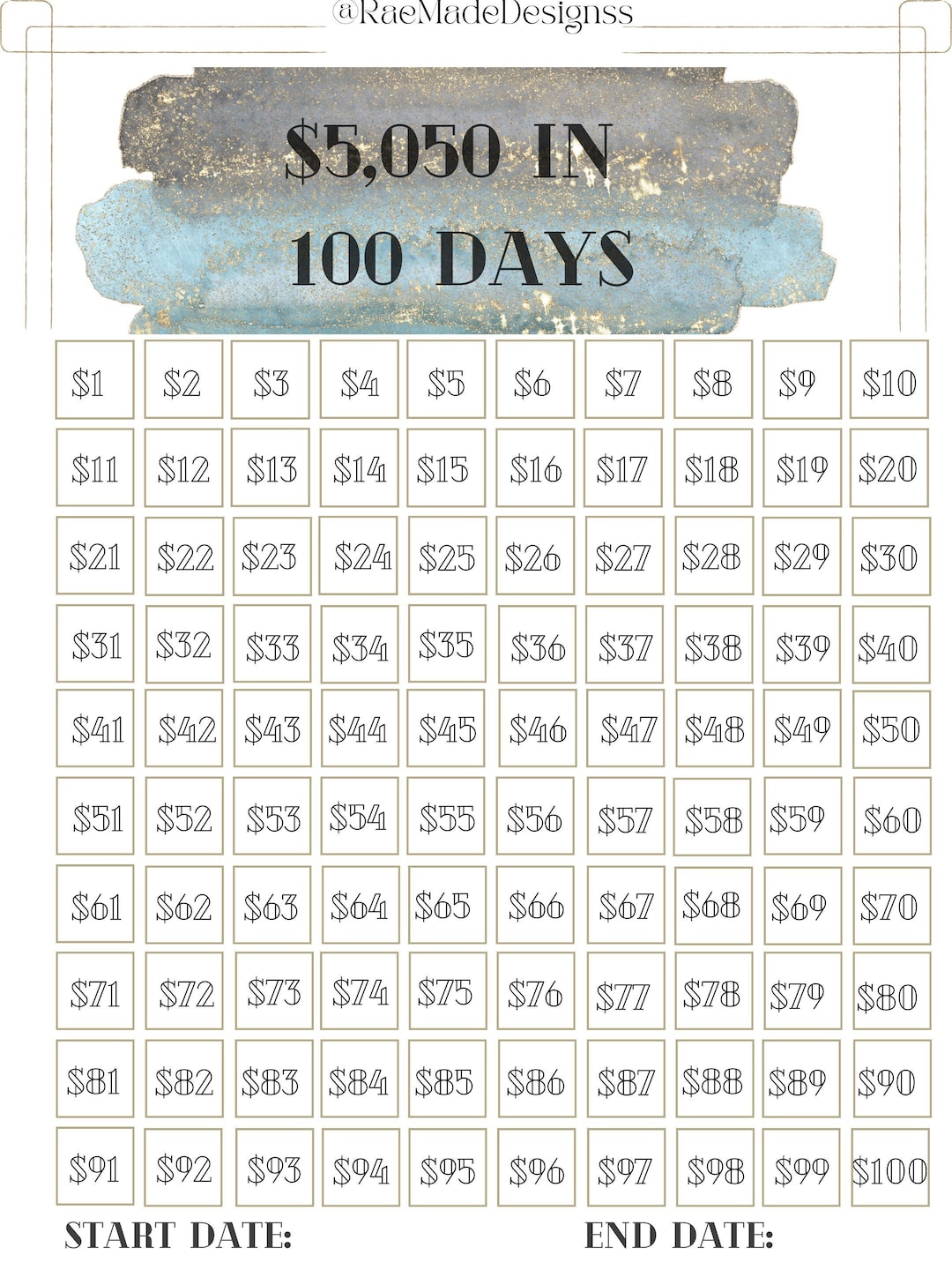 100days savings challenge 長方形 即購入OK 100days savings challenge 長方形 即購入OK