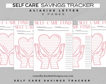 Self care savings tracker, Savings log, Budget tracker printable, Beauty fund savings, Save money challenge, Spa day fund, Mini savings goal