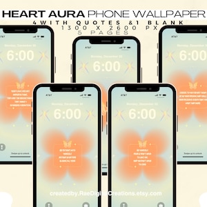 Affirmation wallpaper, Girly wallpaper, Orange lock screen, Flower aura background, Pastel screen saver, Mobile wallpaper set, Y2K wallpaper